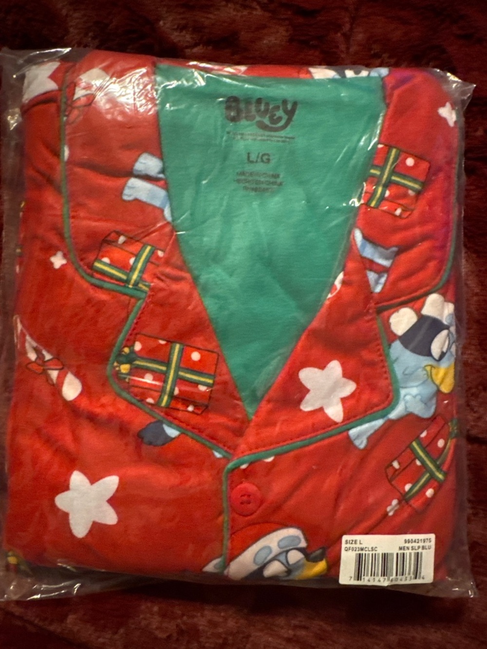 Men’s flannel Bluey pajamas Christmas